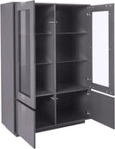 Mobile Vetrina 4 Ante 100,1x41,4x146 cm Bloom Grigio Antracite Laccato Lucido