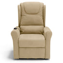 Poltrona Alzapersona Elettrica 2 motori 78x75x110 cm in Tessuto Houston Detroit Camel