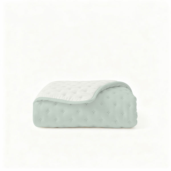 Trapuntino Estivo Effetto Water Washed in Microfibra Milky Green e Bianco Brillante Varie Misure prezzo