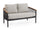 Divano da Giardino 2 Posti con Cuscini 140x75x85h cm in Alluminio e PP Fenix Antracite