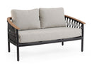 Divano da Giardino 2 Posti con Cuscini 140x75x85h cm in Alluminio e PP Fenix Antracite 