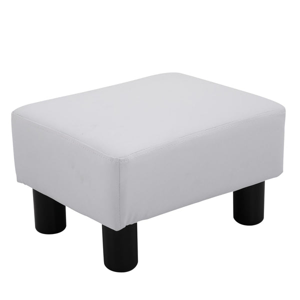 acquista Pouf repose-pieds en simili cuir 40x30x24 cm Blanc
