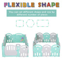 Box Recinto Attività per Bambini 162x122x63 cm  Grigio e Azzurro