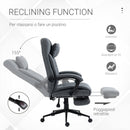 Sedia Poltrona Presidenziale da Ufficio 66x70x116-124 cm con Poggiapiedi in Tessuto Grigio