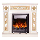 Camino Elettrico da Pavimento 102x110x30 cm Effetto Fiamma 2000W Versailles gold & Pluton Avorio