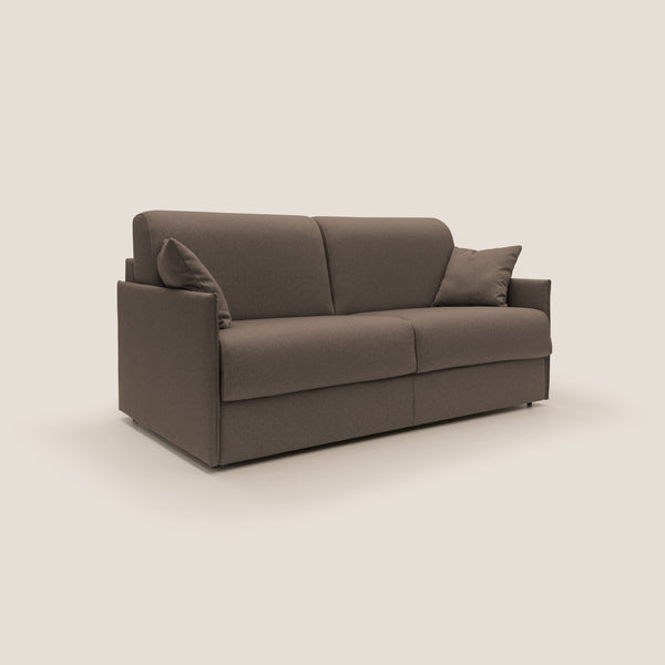Divano Letto 3 Posti 189x96x96 cm Evans in Tessuto Marrone sconto