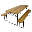 Set Birreria da Giardino Pieghevole in Legno Marrone