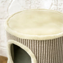 Cuccia per Gatti 35,5x35,5x49 cm Struttura Tiragraffi a Torre con 2 Nicchie Corda in Sisal e Alga Marina Cachi      