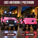 Macchina Elettrica per Bambini Fuoristrada Toyota Fj Cruiser 12V Telecomando Ruote in Gomma e Sedile in Pelle Rosa