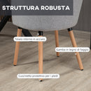 Sedia Moderna con Braccioli Imbottiti 57x56x72 cm in Tessuto Effetto Lino Grigio Chiaro 