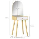 Consolle Trucco 50,5x41x134,5 cm con Specchio e Cassetto in Truciolato Naturale