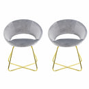 Set 2 Sedie Vintage 58x64x83 cm in Tessuto Effetto Velluto Greta Grigio