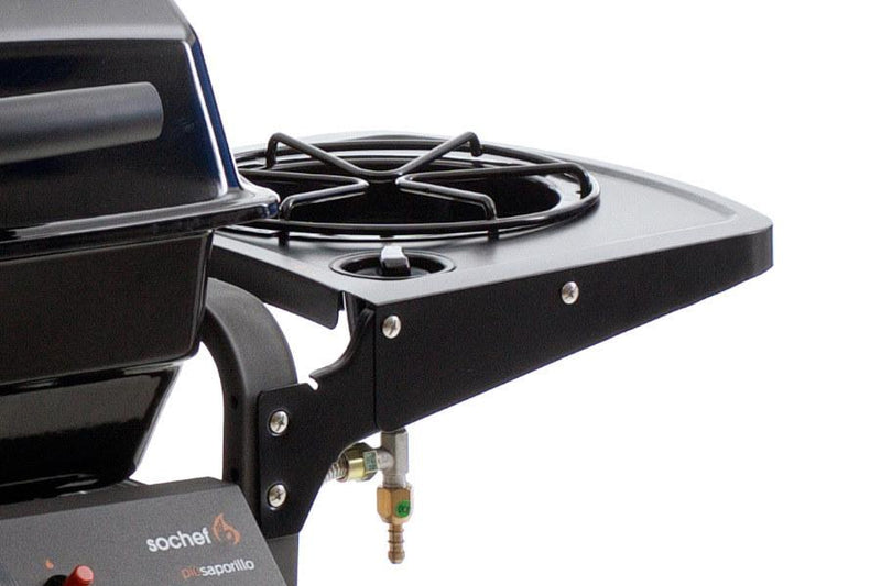Barbecue a Gas GPL Pietra Lavica 2 Fuochi 10kW con Fornello Laterale Sochef Piùsaporillo