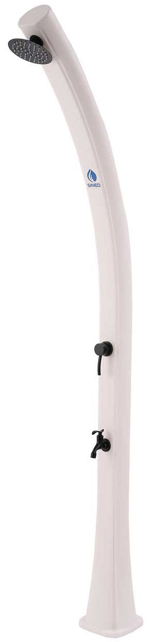online Douche Solaire de Jardin 22L Sined Sole Mitigeur Phosphorescent Blanc et Lave Pied