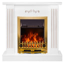 Camino Elettrico da Pavimento 90,5x94x26,5 cm Effetto Fiamma 2000W Smile & Galileo gold Bianco