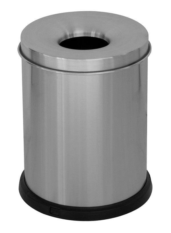 sconto Pattumiera Gettacarte Ø25xh35 cm Autoestinguente in Acciaio Inox Argento