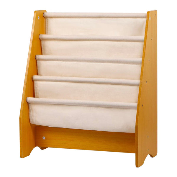 acquista Bibliothèque montessorienne pour enfant Bibliothèque 4 niveaux en bois et tissu