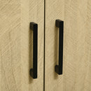 Credenza 6 Ripiani 2 Ante 76x40x179 cm in Truciolato Grigio e Rovere