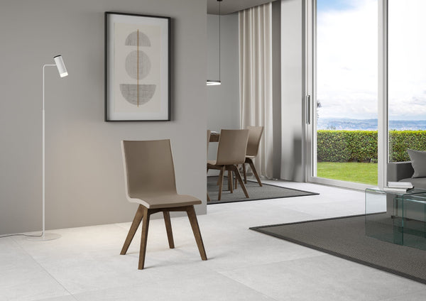 Sedia 52x52x87 cm Trudy gambe noce in Similpelle Tortora sconto