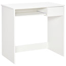 Scrivania Ufficio Salvaspazio 80x45x75 cm con Vassoio Tastiera e Cassetto in Legno Bianco      