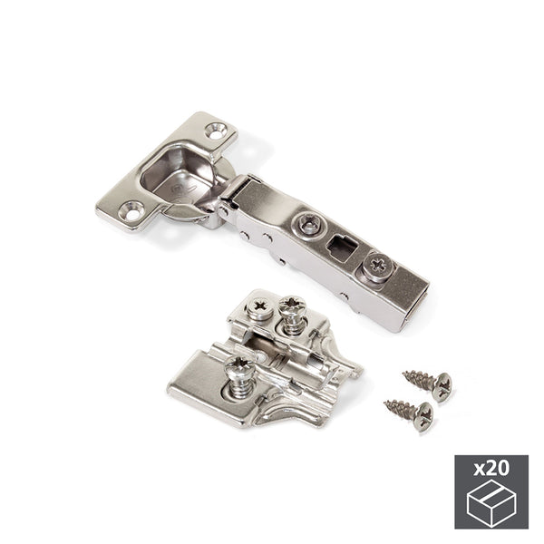 Emuca Cup Charnière 35mm Col Droit 100º avec Euro Base 20 Pièces online