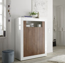 Mobile Buffet 2 Ante 110x42x144 cm in Legno TFT Lipari Bianco e Noce