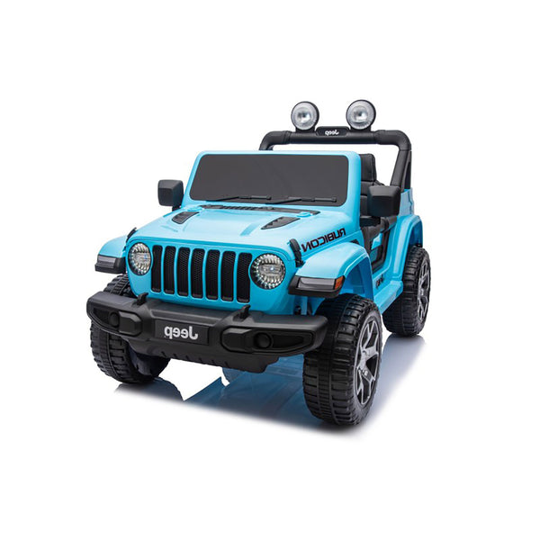 acquista Macchina Elettrica per Bambini Fuoristrada Jeep Wrangler Rubicon 12V con Telecomando Blu