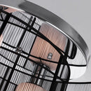 Lampadario a Incasso 2 Paralumi E27 Ø40x25 cm in Metallo  Nero