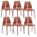 Set 6 Sedie 55x 51x85 cm in Polipropilene Lisbona Mattone