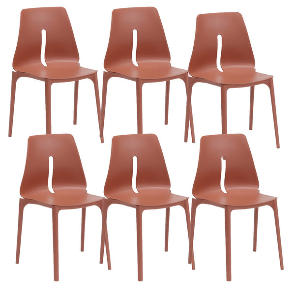 Set 6 Sedie 55x 51x85 cm in Polipropilene Lisbona Mattone acquista