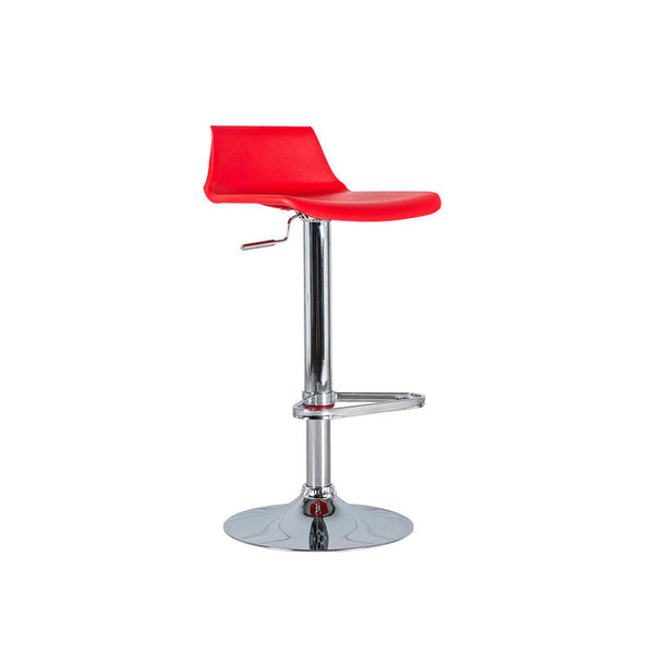 Tabouret de bar chromé avec assise rouge et vérin à gaz Fred acquista