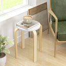 Set 4 Sgabelli Rotondi e Impilabili Ø40x45 cm in Legno Bianco  