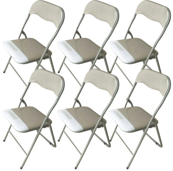 Lot de 6 chaises pliantes en métal gris Soriani prezzo