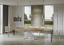 Tavolo Allungabile 130-390x90x77 cm Volantis Premium Noce Telaio Bianco 