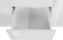 Credenza con 2 Ante 3 Cassetti e Ripiani in Vetro a Giorno 180x40x80 cm Essential 2A 3C Bianco Lucido  