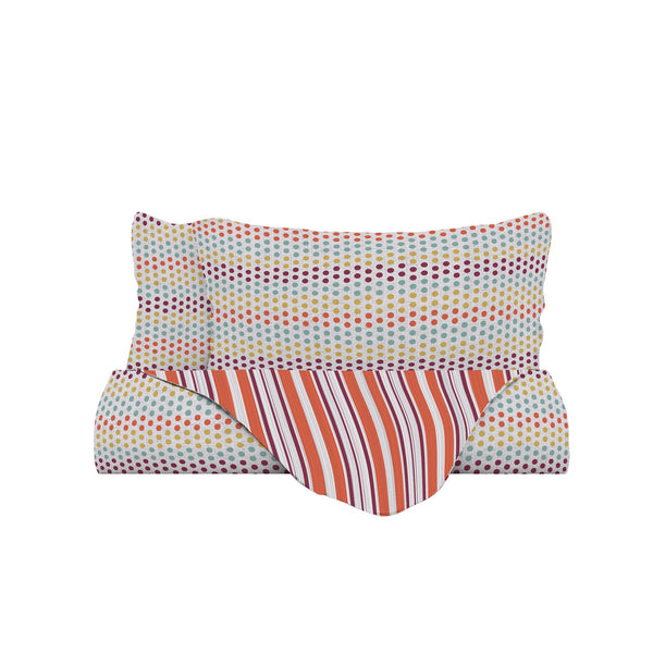 Housse de couette imprimée Athena Malindi avec taies d'oreiller Rouge Différentes tailles sconto