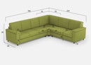 Divano Angolare 6 Posti 286x226x85 cm Marrak in Tessuto Verde