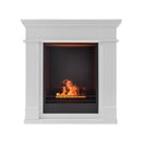 Camino a Vapore da Pavimento Leonardo 81x30x86 cm in MDF Bianco Laccato      