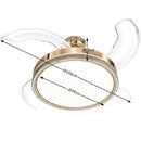 Ventilatore Lampadario da Soffitto 4 Pale Richiudibili Telecomando Luce Ø49 cm in Acciaio ABS e PMMA Bronzo      