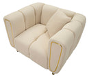Poltrona Alma Crema con Cuscino 81x97x71 cm in Legno e Poliestere      