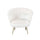 Fauteuil Shell 78x73x78 cm Pieds Or Vintage Sofia Velours Blanc