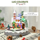 Villaggio Natalizio Luminoso  con Trenino Girevole Musicisti e Luci LED Multicolore