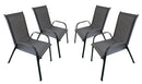 Set 4 Sedie da Giardino 71x55x91 cm con Braccioli Grigio Scuro