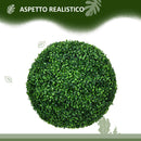 Set di 2 Piante Arteficiali Finte Sfera di Bosso Ø50 cm per Interno ed Esterno Verde