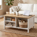 Cassapanca Contenitore 80x60x40 cm con Coperchio Sollevabile in Pannello Truciolare e Metallo Effetto Legno Naturale      