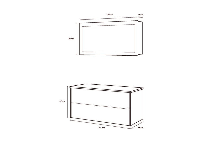Mobile da Bagno sospeso HW07 Tabacco Chiaro TFT