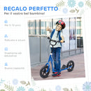 Monopattino per Bambini 5-12 Anni 120x52x80-88 cm Supporta fino a 50 Kg Telaio in Acciaio Blu  