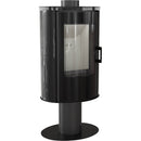 Stufa a Legna 5,5/10,5KW Piastrellata in Acciaio Flig Springfield Plus Nera Lucida