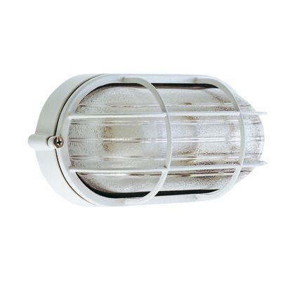 acquista Grand Plafonnier Ovale avec Cage Blanche pour Extérieur Ligne Industrielle Sovil