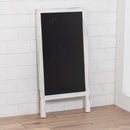 Lavagna Ristorante Pieghevole in Legno 50x65x100 cm Bianco